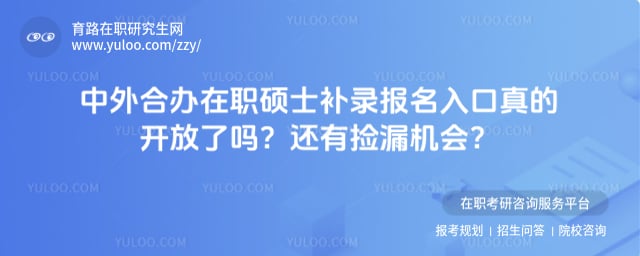 中外合办在职硕士补录报名入口