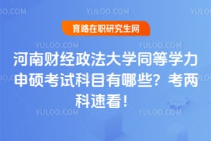河南财经政法大学同等学力申硕考试科目有哪些？2026年考两科速看！