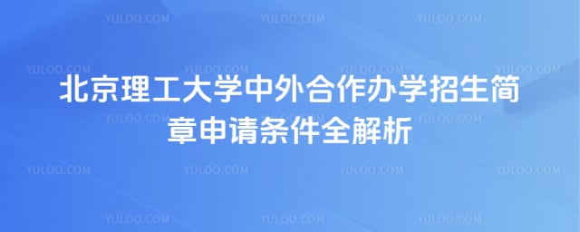 北京理工大学中外合作办学招生简章