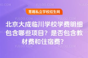 北京大成临川学校学费明细包含哪些项目？是否包含教材费和住宿费？