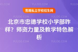 北京市忠德学校小学部咋样？师资力量及教学特色解析！
