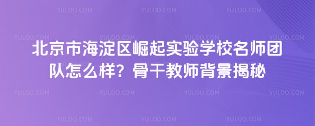 北京市海淀区崛起实验学校名师