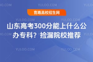 山东高考300分能上什么公办专科?捡漏院校推荐