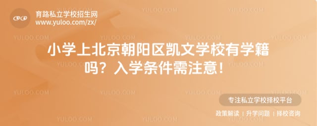 小学上北京朝阳区凯文学校有学籍吗