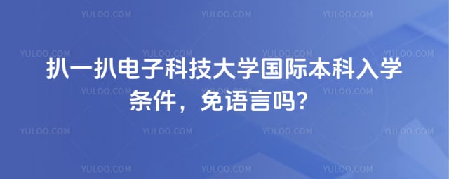 电子科技大学国际本科入学条件
