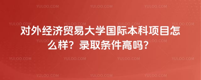 对外经济贸易大学国际本科项目怎么样