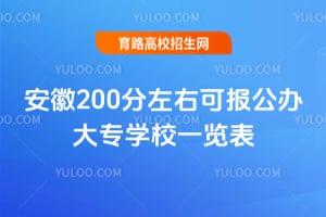 安徽200分左右可报公办大专学校一览表