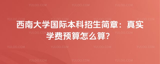 西南大学国际本科招生简章
