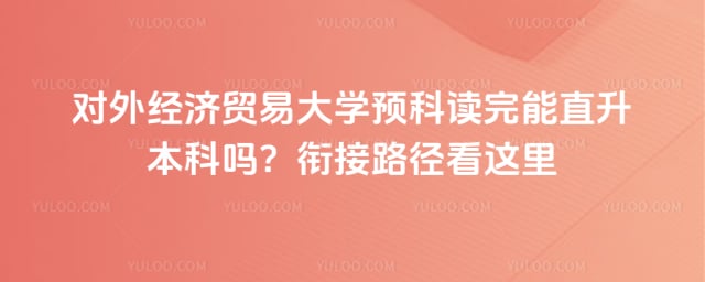 对外经贸大学预科读完能直升本科吗