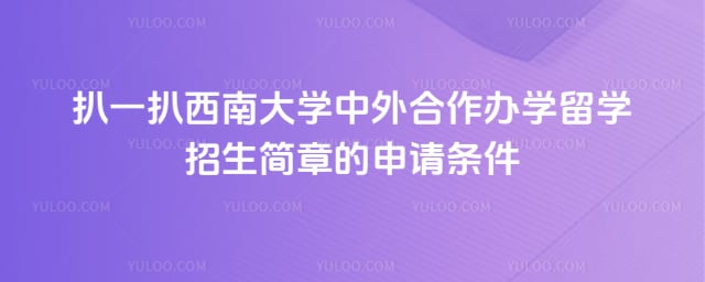 西南大学中外合作办学留学招生简章