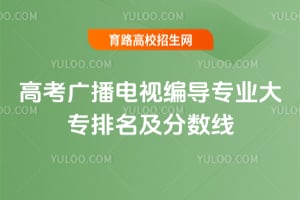 2026高考广播电视编导专业大专排名及分数线