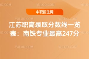 2026年江苏职高录取分数线一览表:南铁专业最高247分