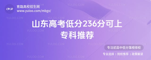 山东高考低分236分可上专科推荐