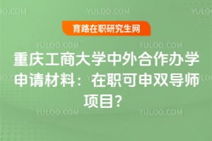 重庆工商大学中外合作办学申请材料：在职可申双导师项目？