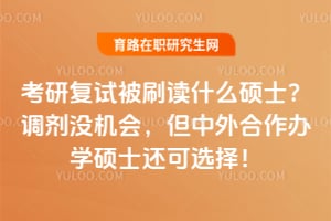 考研复试被刷读什么硕士？调剂没机会，但中外合作办学硕士还可选择！