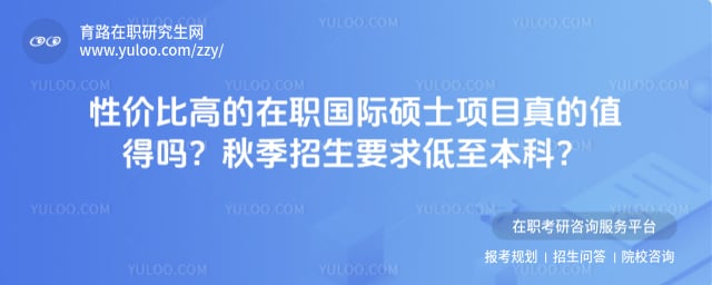 性价比高的在职国际硕士项目
