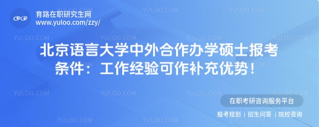 北京语言大学中外合作办学硕士报考条件