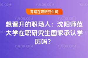 想晋升的职场人：沈阳师范大学在职研究生国家承认学历吗？