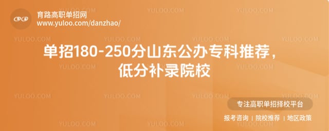 单招180-250分山东公办专科
