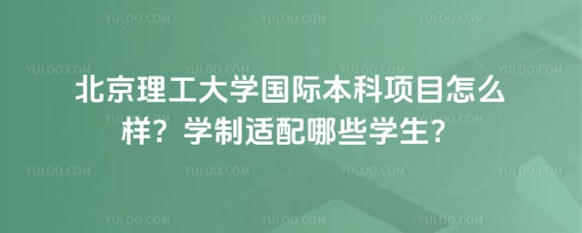 北京理工大学国际本科项目怎么样