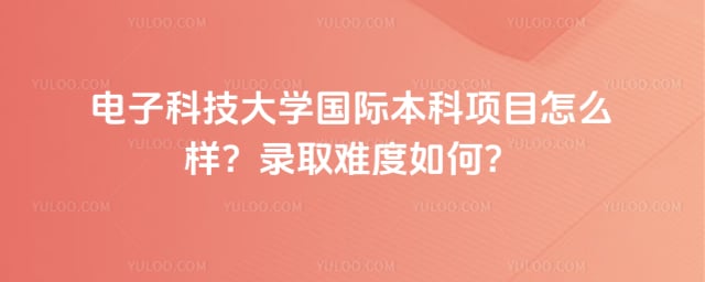 电子科技大学国际本科项目怎么样