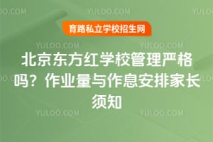 北京东方红学校管理严格吗？作业量与作息安排家长须知