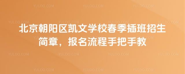 北京朝阳区凯文学校春季插班招生简章