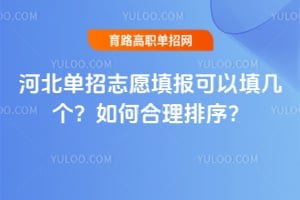 河北单招志愿填报可以填几个？如何合理排序？