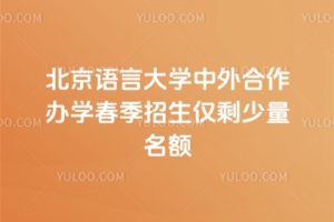 2026年北京语言大学中外合作办学春季招生仅剩少量名额