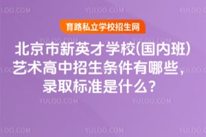 北京市新英才学校(国内班)艺术高中招生条件有哪些，录取标准是什么？