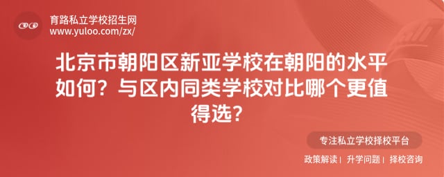 北京市朝阳区新亚学校在朝阳的水平