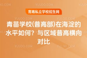 青苗学校(普高部)在海淀的水平如何？与区域普高横向对比
