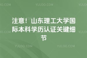 注意！2026年山东理工大学国际本科学历认证关键细节