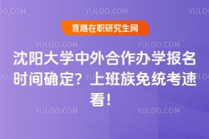 沈阳大学中外合作办学报名时间确定？上班族免统考速看！