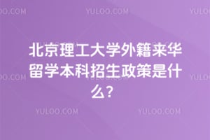 2026年北京理工大学外籍来华留学本科招生政策是什么？