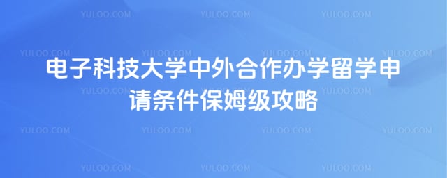电子科技大学中外合作办学留学