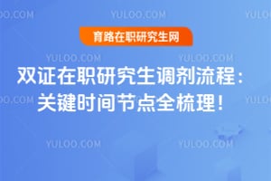 双证在职研究生调剂流程:2026关键时间节点全梳理!