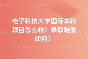 电子科技大学国际本科项目怎么样？2026年录取难度如何？