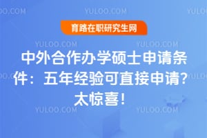 中外合作办学硕士申请条件:五年经验可直接申请?太惊喜!