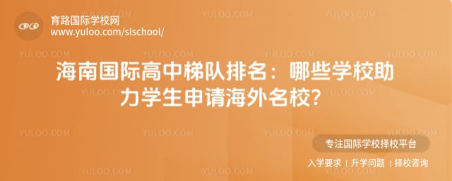 海南国际高中梯队排名