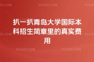 扒一扒2026青岛大学国际本科招生简章里的真实费用