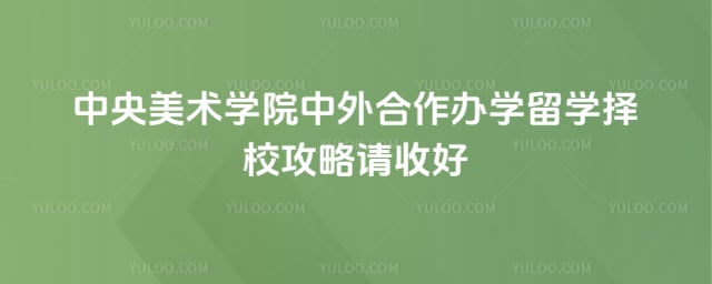 中央美术学院中外合作办学留学
