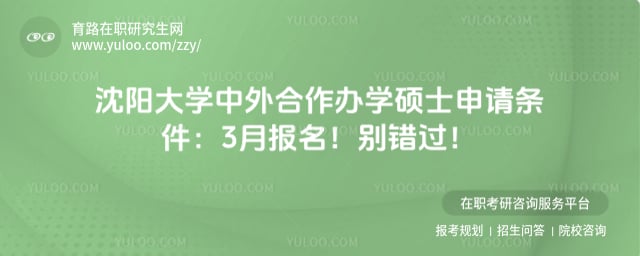 沈阳大学中外合作办学硕士申请条件