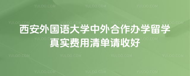 西安外国语大学中外合作办学留学