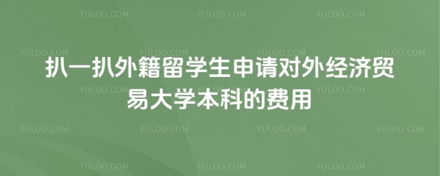 外籍留学生怎么申请对外经贸大学本科