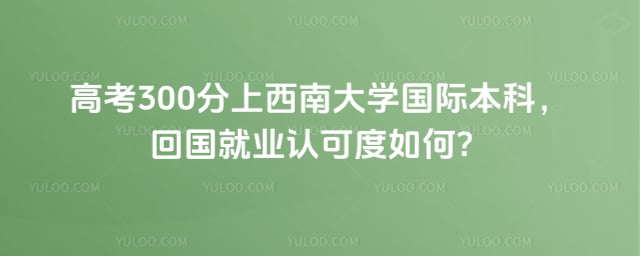 高考300分上西南大学国际本科