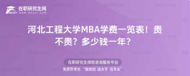 河北工程大學MBA學費一覽表2026年!貴不貴?多少錢一年?