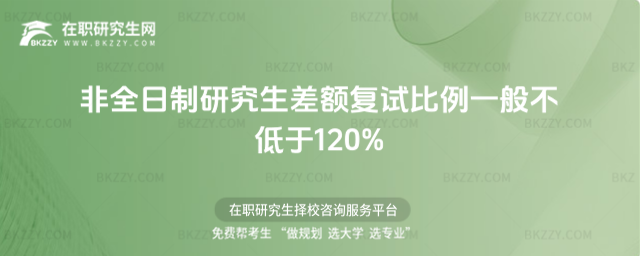非全日制研究生差額復試比例一般不低于120%