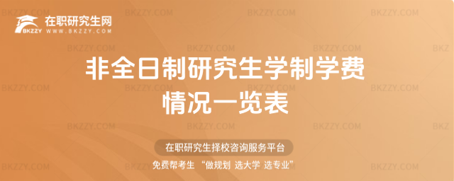 2026年非全日制研究生學制學費情況一覽表