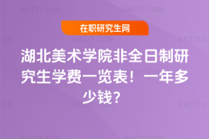 湖北美術學院非全日制研究生學費一覽表2026年！一年多少錢？